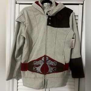 NWT Assassins Creed Ezio Hoodie Spirit Halloween Fleece Zip Jacket